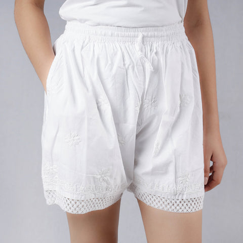 chikankari shorts