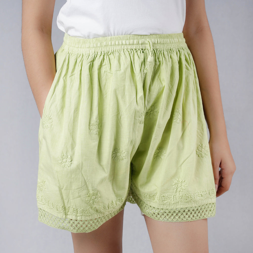 chikankari shorts