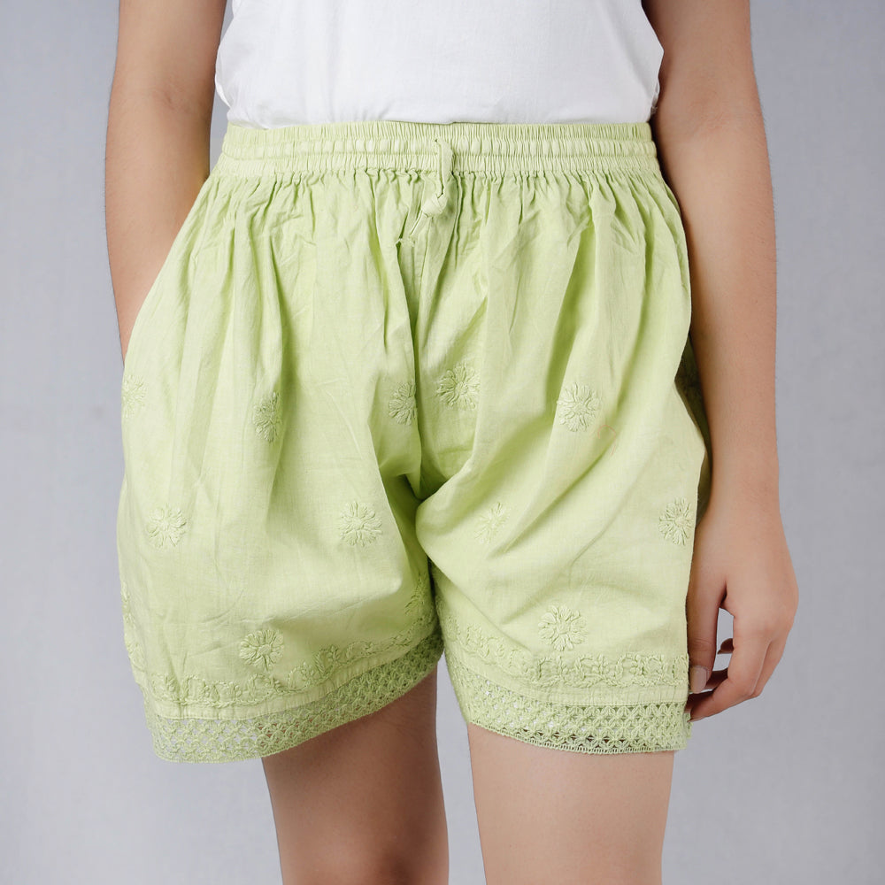 chikankari shorts