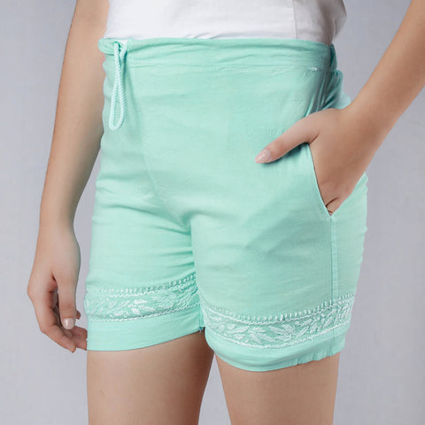 chikankari shorts