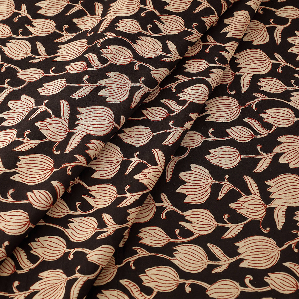 Black - Bagru Block Print Cotton Fabric 12