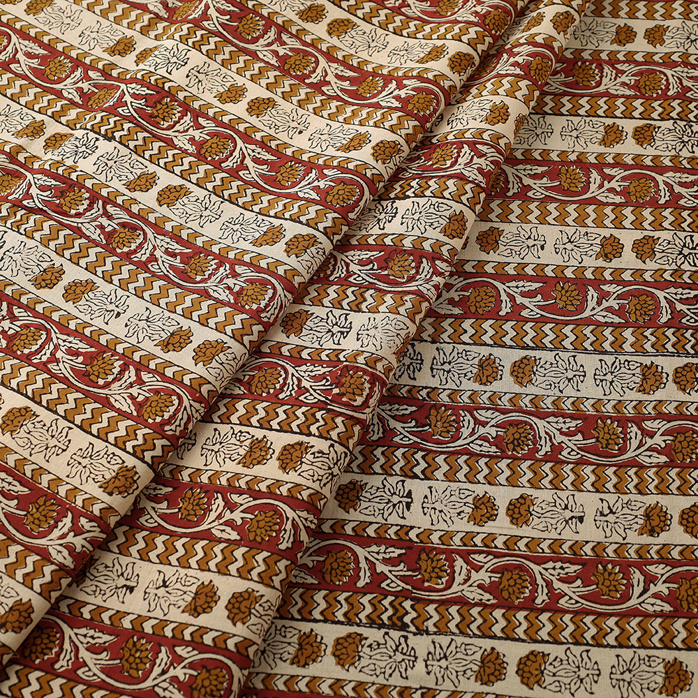 Brown - Bagru Block Print Cotton Fabric