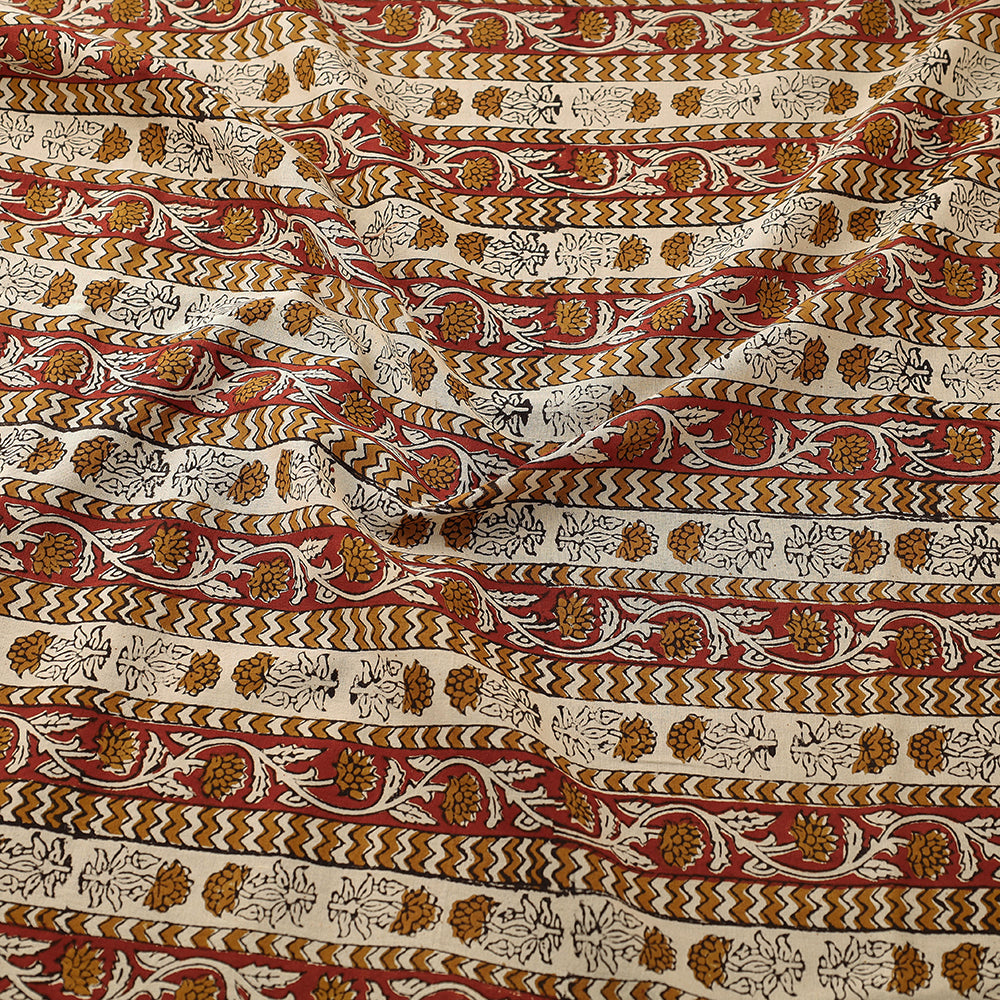 Brown - Bagru Block Print Cotton Fabric