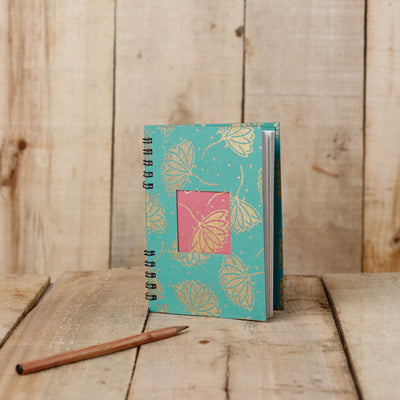 Spiral window notebook (5.5 x 4 in) - handcrafted