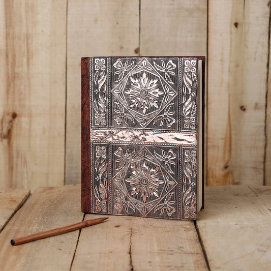 Metallic Cover Handmade Paper Notebook (8 x 6 in)