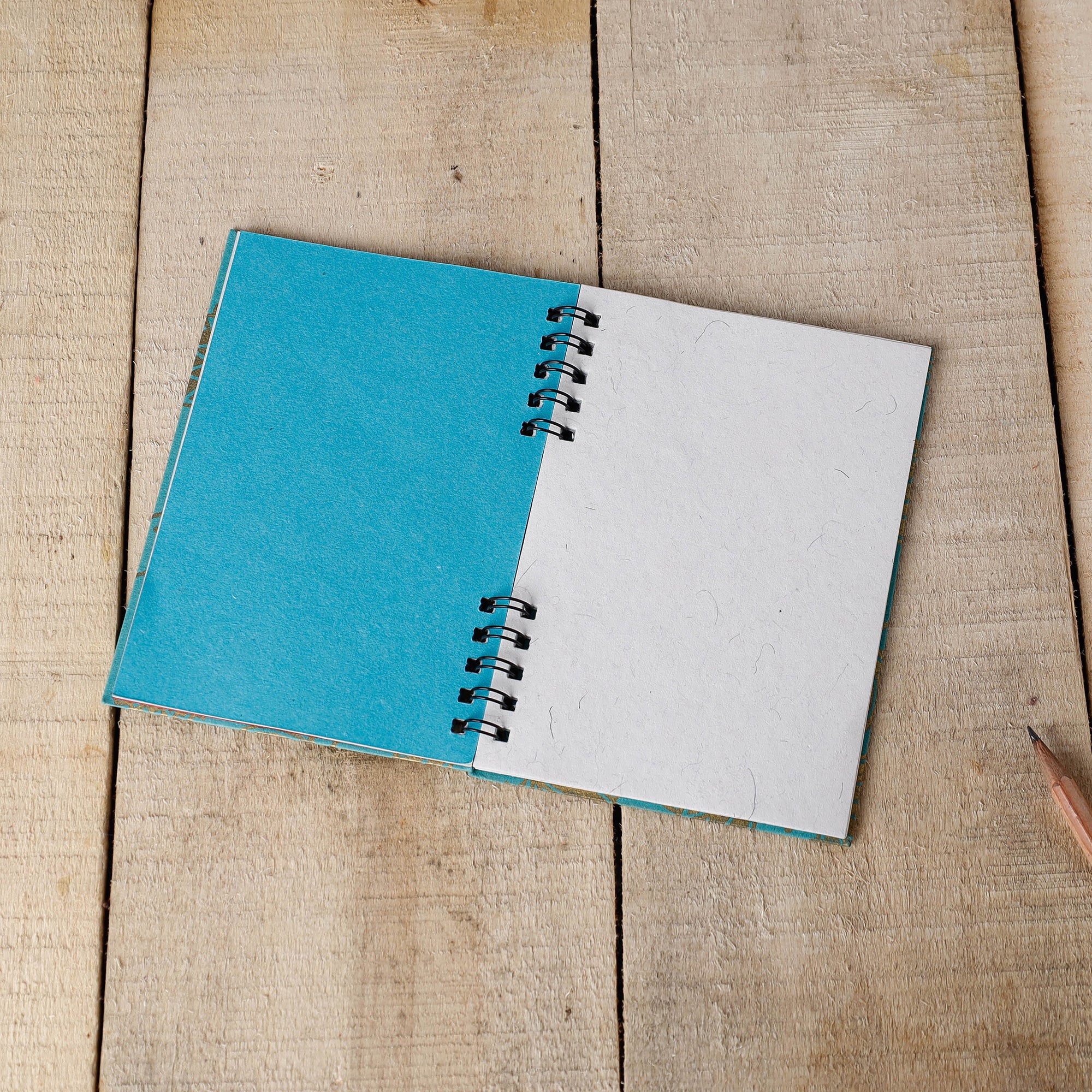 Spiral window notebook (5.5 x 4 in) - handcrafted