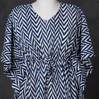 Hand Printed Cotton Kaftan with Tie-Up Waist (Short)