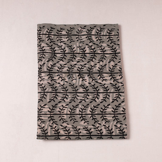 Brown - Bindaas Block Printing Natural Dyed Cotton Precut Fabric (2.15 meter)