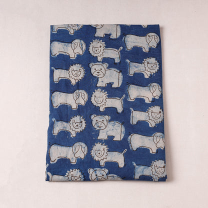 Blue - Bindaas Block Printing Natural Dyed Cotton Precut Fabric