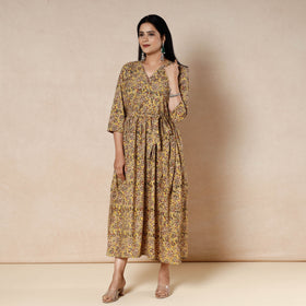  Kalamkari Block Printing Cotton Flared Dress 