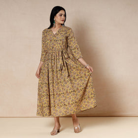  Kalamkari Block Printing Cotton Flared Dress 
