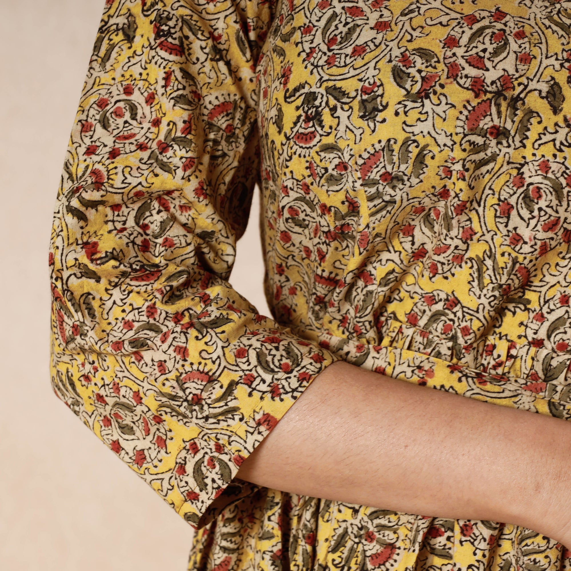  Kalamkari Block Printing Cotton Flared Dress 