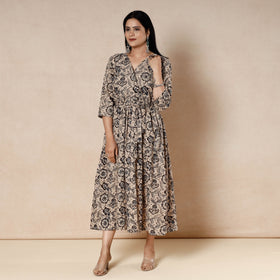 Kalamkari Block Printed Cotton Flared Dress