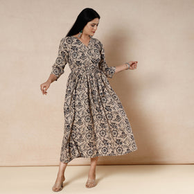 Kalamkari Block Printed Cotton Flared Dress