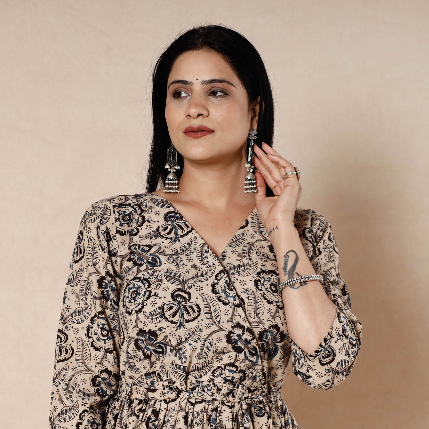 Kalamkari Block Printed Cotton Flared Dress