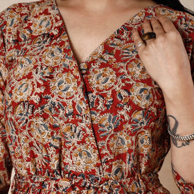 Buy Kalamkari Block Printing Cotton Flared Dress Online l iTokri.com