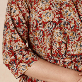 Buy Kalamkari Block Printing Cotton Flared Dress Online l iTokri.com