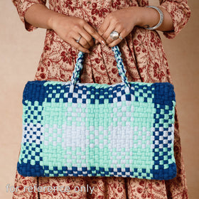  Handwoven Upcycled Cotton Laptop Bag 