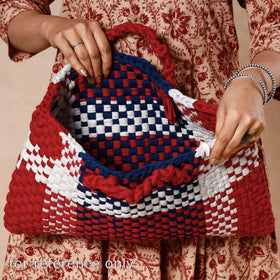  Handwoven Upcycled Cotton Laptop Bag 