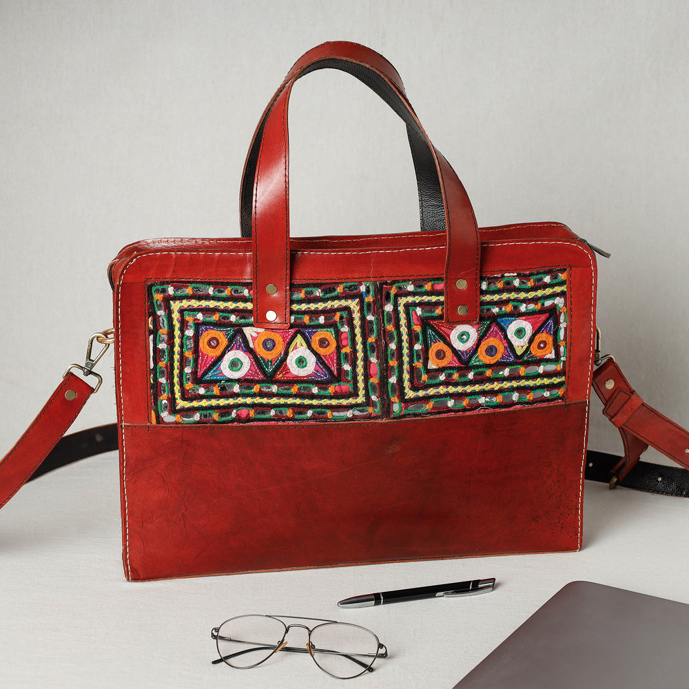 kutch leather laptop bag