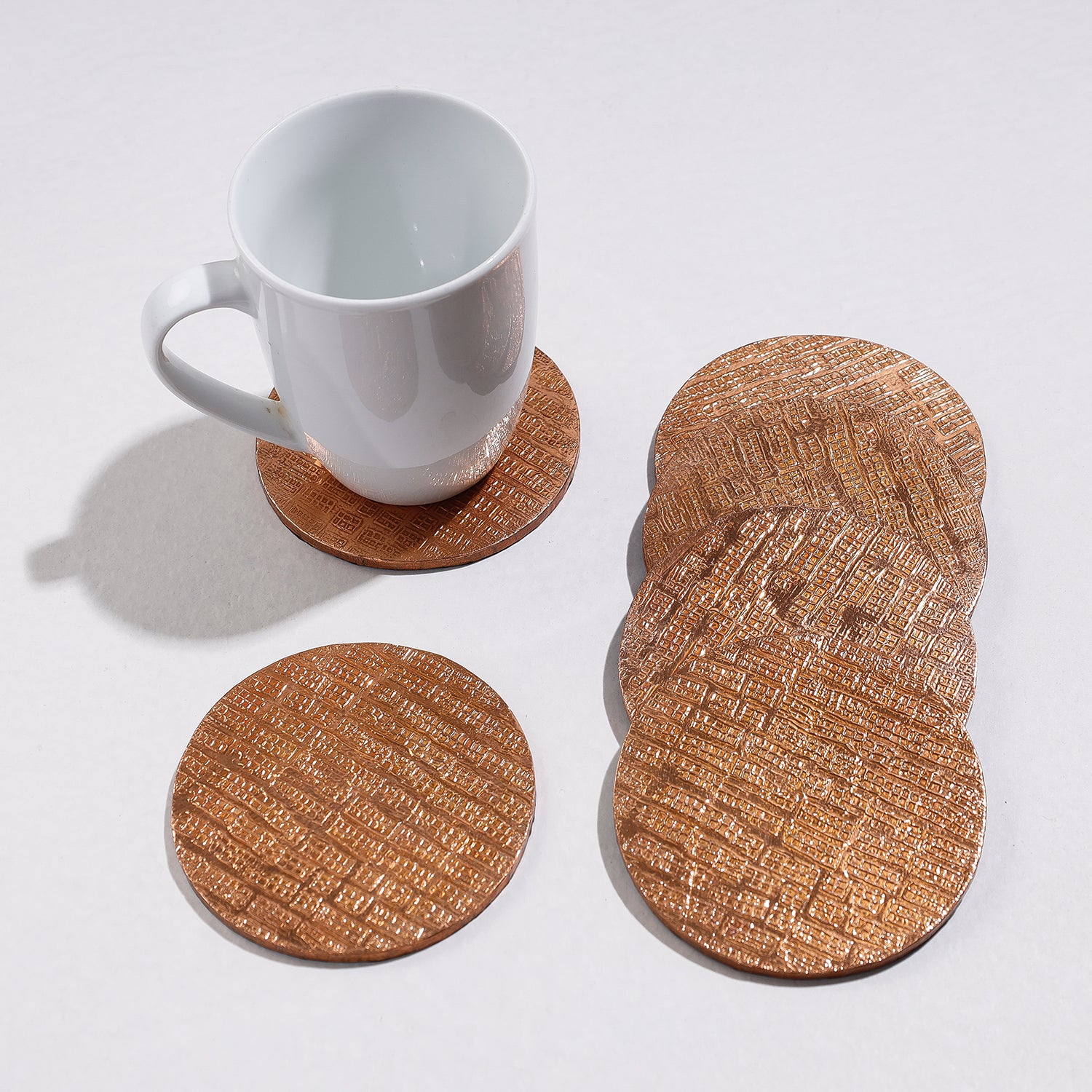  Handmade Papier Mache Metal Coated Coasters 