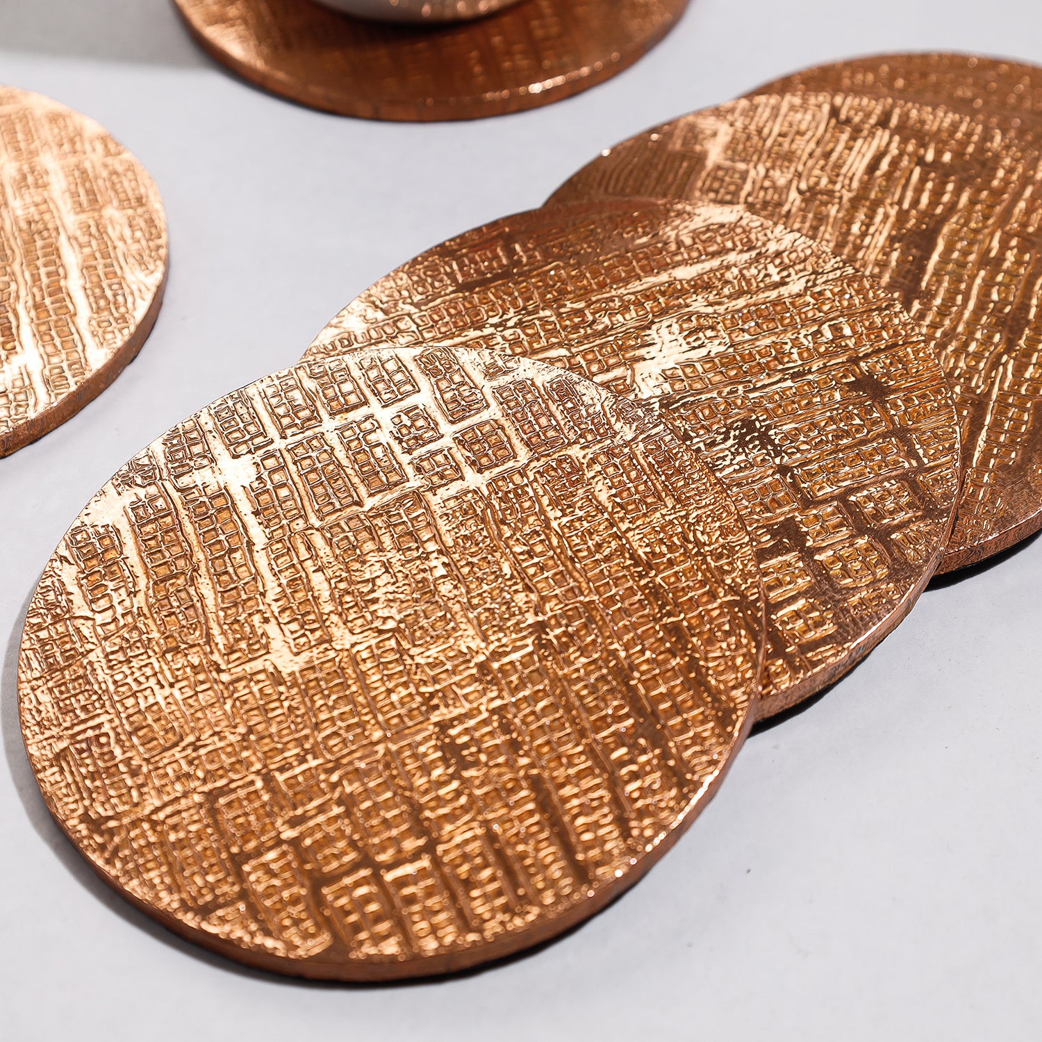  Handmade Papier Mache Metal Coated Coasters 