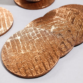  Handmade Papier Mache Metal Coated Coasters 