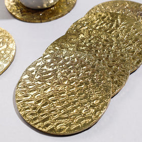  Handmade Papier Mache Metal Coated Coasters 