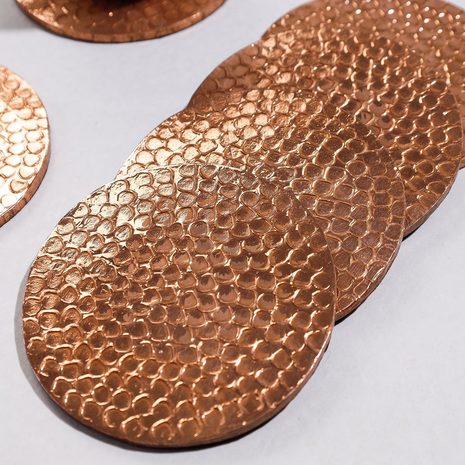  Handmade Papier Mache Metal Coated Coasters 