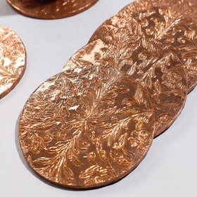  Handmade Papier Mache Metal Coated Coasters 