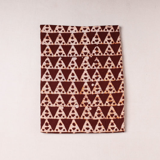 Brown - Hand Batik Print Cotton Precut Fabric - (1 meter)