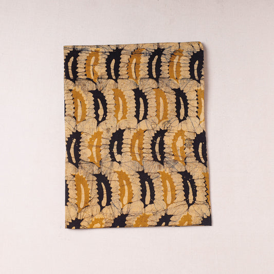 Beige - Hand Batik Print Cotton Precut Fabric - (1 meter)