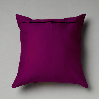 Purple - Pipli Applique Work Cotton Cushion Cover (16 x 16 in)