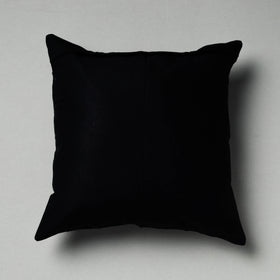 Black Pipli Applique Work Cotton Cushion Cover 