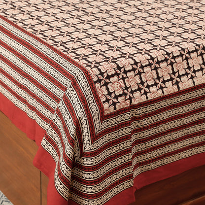 Black - Bagru Block Printing Cotton Single Bed Cover (88 x 58 in)