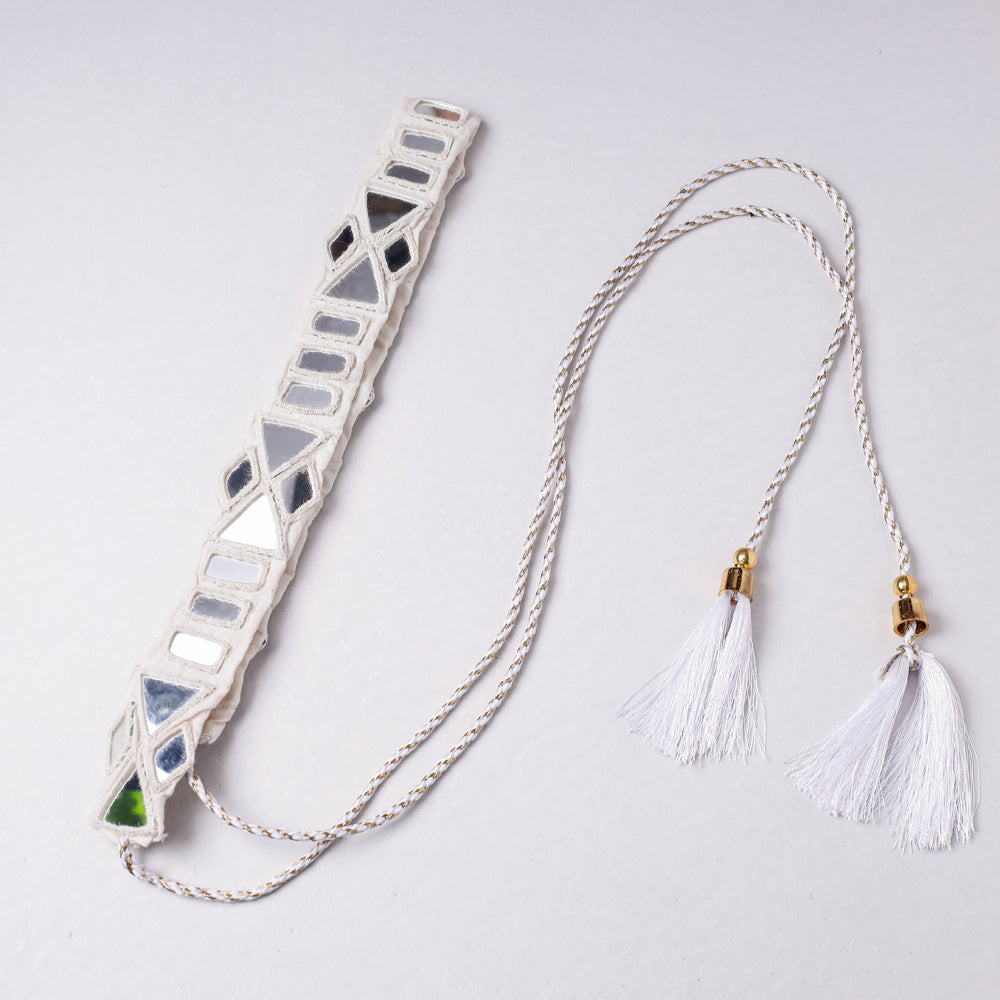  Mirror & Seashell Work Kutch Embroidery Dori Waist Belt / Kamarbandh 