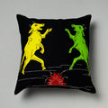 Black Pipli Applique Work Cotton Cushion Cover 