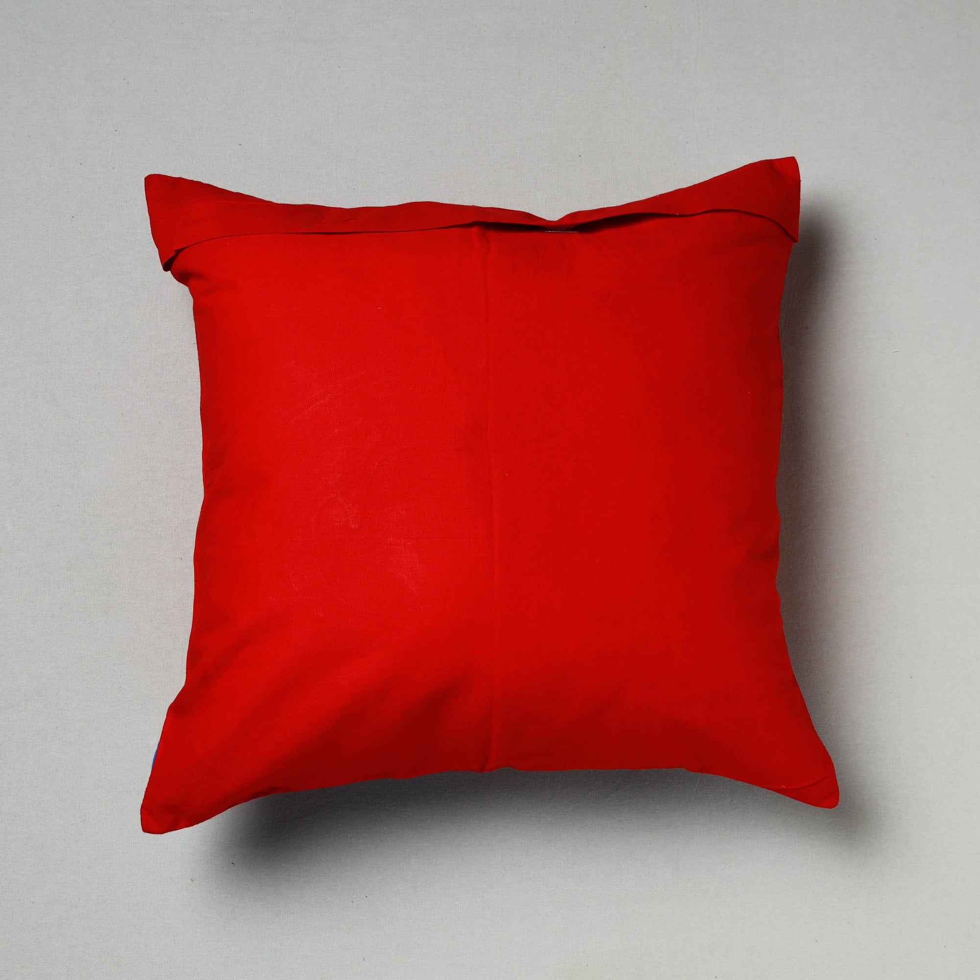 Red Pipli Applique Work Cotton Cushion Cover 