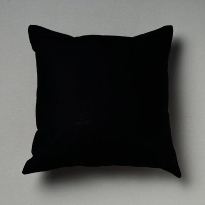 Black - Pipli Applique Work Cotton Cushion Cover (16 x 16 in) Assorted