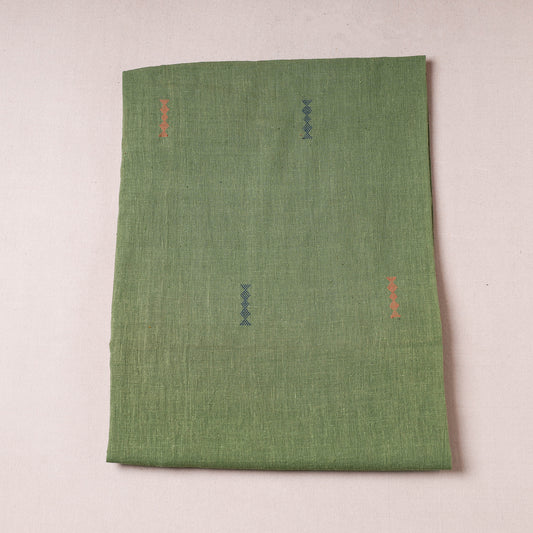 Green - Organic Kala Cotton Handloom Precut Fabric (1.2 meter)