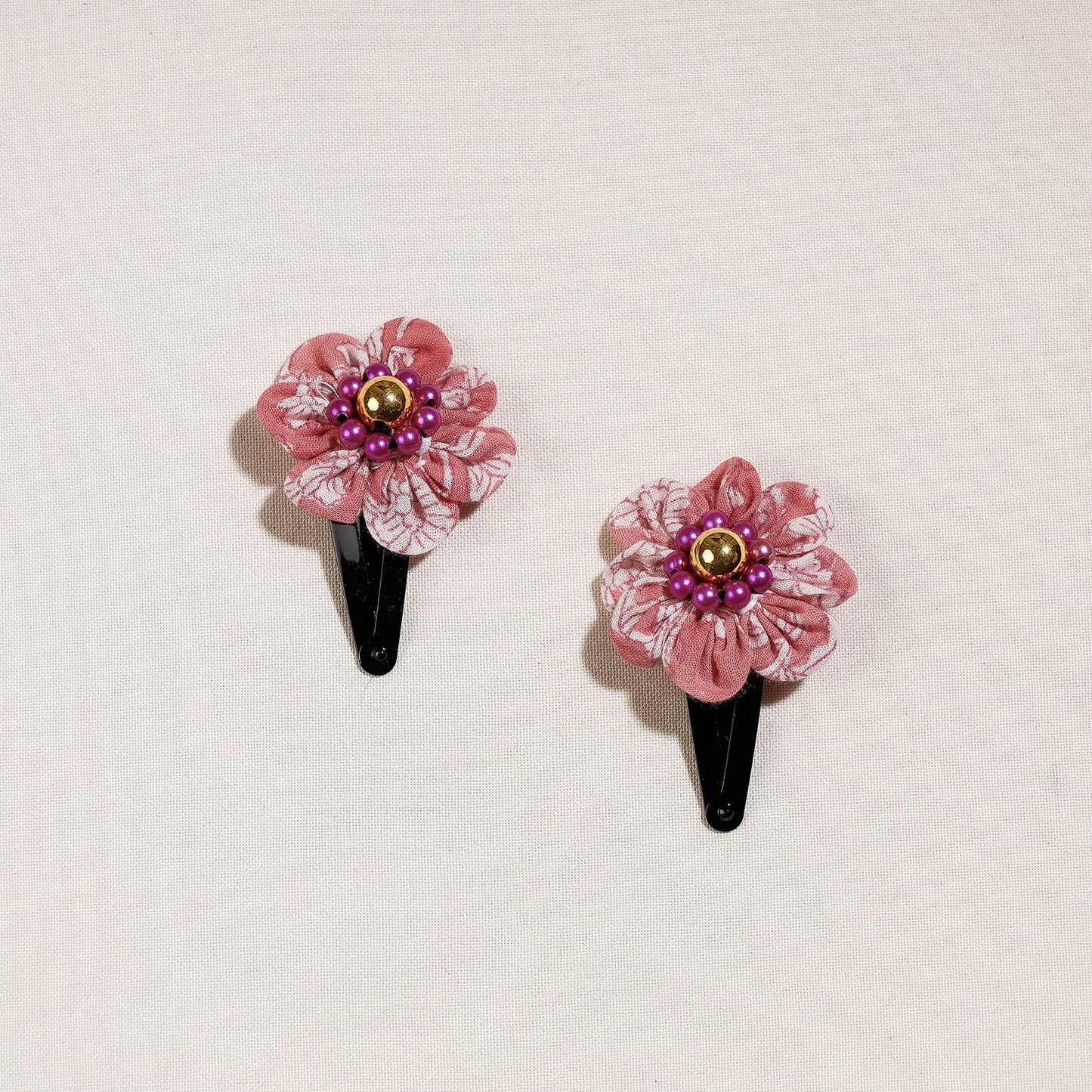 Flower Handmade Tik-Tak Hair Clip (set of 2)