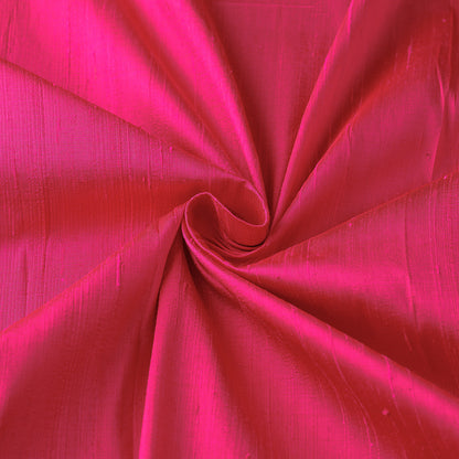 Pink - Handloom Pure Silk Dupion Fabric from Andhra Pradesh