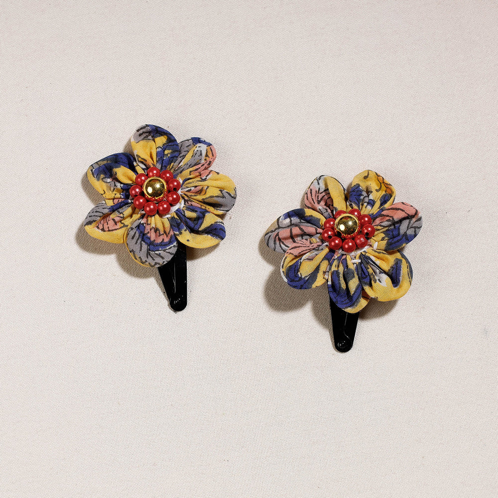 Flower Handmade Tik-Tak Hair Clip (set of 2)