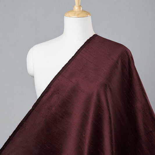 Brown - Handloom Pure Silk Dupion Fabric from Andhra Pradesh