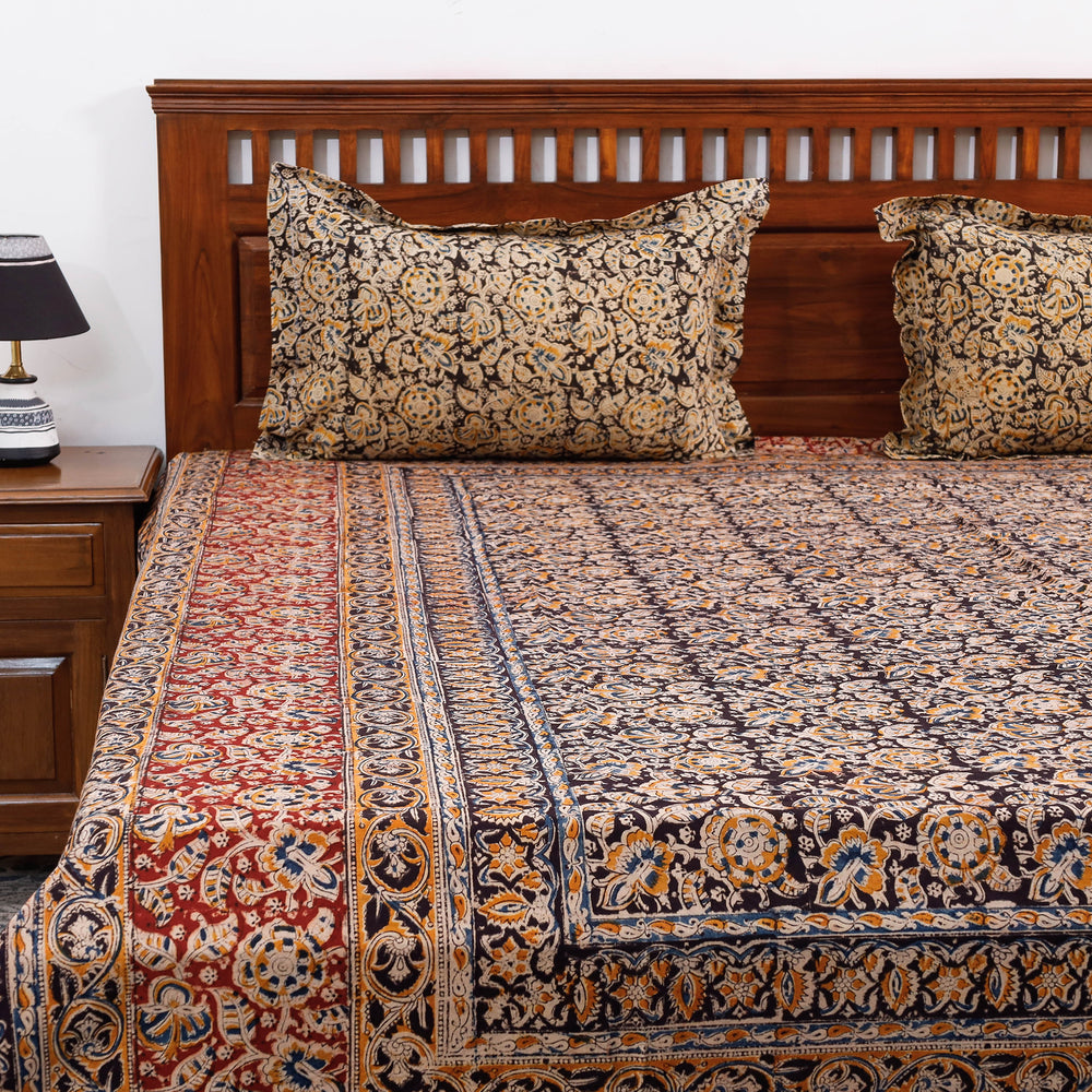 kalamkari double bed cover set