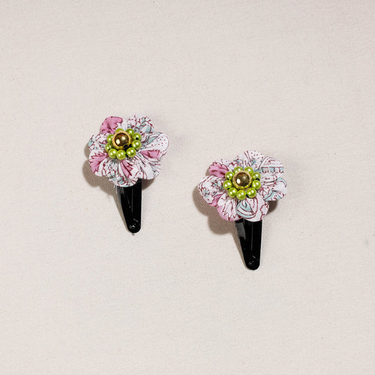 Flower Handmade Tik-Tak Hair Clip (set of 2)