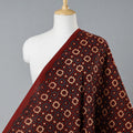  Red Floral Blocks Block Print Cotton Ajrakh Fabric