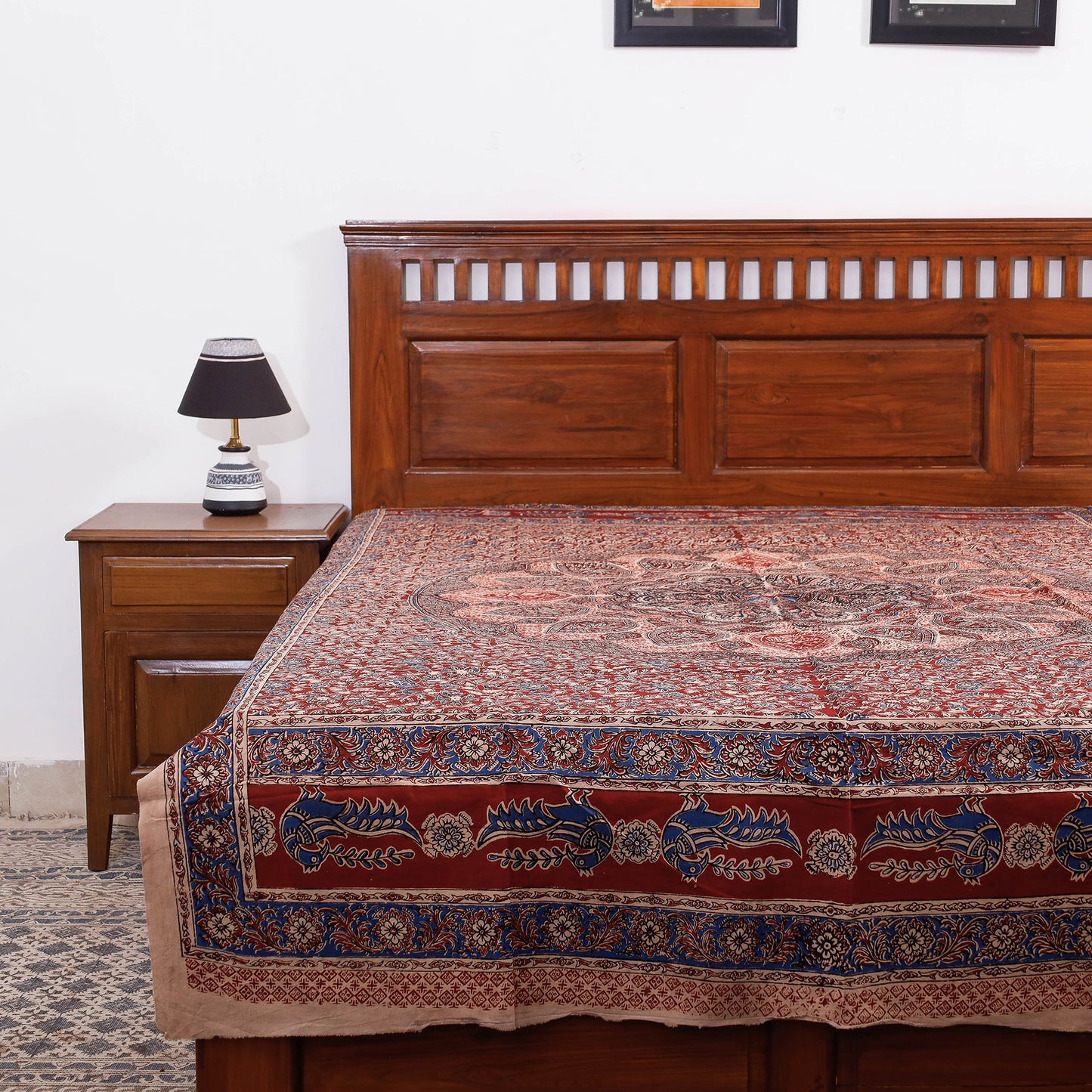 kalamkari single bed cover