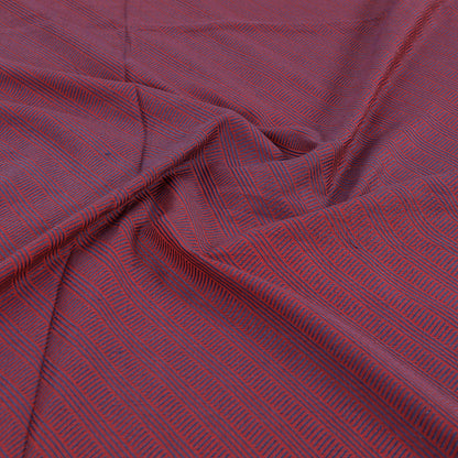 Maroon - Pure Cotton Handloom Double Bed Cover from Bijnor by Nizam (106 x 95 in)