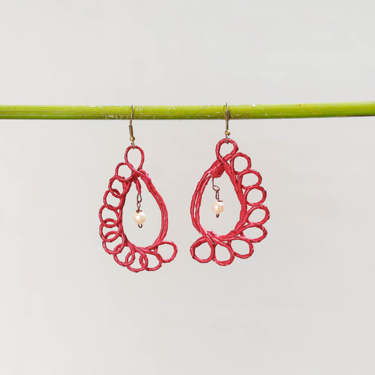 Hand Braided Natural Sikki Grass Earrings